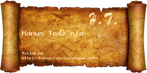 Hanus Teónia névjegykártya